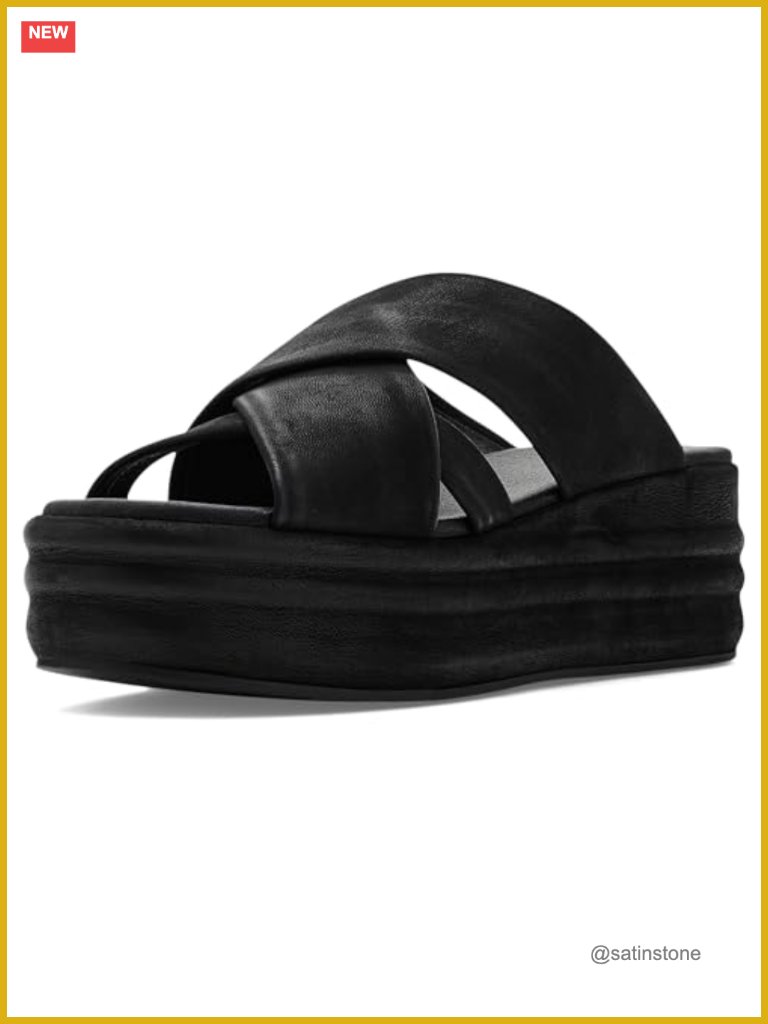 Nubuck Suede Flatform Sandals Slip-On Platform Sandals